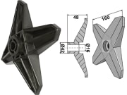 Abstreifstern Ø außen 42 mm Ø innen 16 mm Höhe 48 mm für Spiralwalzen Abstreifstern Ø außen 42 mm Ø innen 16 mm Höhe 48 mm für Spiralwalzen