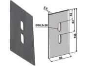 Industriehof® Abstreifer 155 x 80 x 2,5 mm, Bohrung 30 x 10,5 mm für Pegoraro, 51-P100, 51-P100 Industriehof® Abstreifer 155 x 80 x 2,5 mm, Bohrung 30 x 10,5 mm für Pegoraro, 51-P100, 51-P100