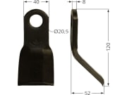 Y-Messer 120 x 40 x 8 mm, Bohrung 20,5 mm, für Mulcher: Agrimaster, Agromec, Forgio, Muratori, Calderoni, Orsi, Zanon Y-Messer 120 x 40 x 8 mm, Bohrung 20,5 mm, für Mulcher: Agrimaster, Agromec, Forgio, Muratori, Calderoni, Orsi, Zanon