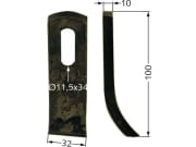 Schlegelmesser 100 x 32 x 10 mm, Bohrung L x B 34 x 11,5 mm, für Doppstadt, Epoke, Rasant, Turner Fräsen Schlegelmesser 100 x 32 x 10 mm, Bohrung L x B 34 x 11,5 mm, für Doppstadt, Epoke, Rasant, Turner Fräsen