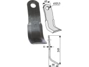 Y-Messer 245 x 60 x 8 mm, Bohrung 25,5 mm, für Agrimaster, Claas, Kuhn, Uni Farm, Vogel & Noot Y-Messer 245 x 60 x 8 mm, Bohrung 25,5 mm, für Agrimaster, Claas, Kuhn, Uni Farm, Vogel & Noot