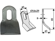 Industriehof® Y-Messer 85 x 40 x 8 mm, Bohrung 29 x 14 mm, für Agrimaster, Ferri, Howard, Wiwexa Industriehof® Y-Messer 85 x 40 x 8 mm, Bohrung 29 x 14 mm, für Agrimaster, Ferri, Howard, Wiwexa
