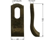 Schlegelmesser 100 x 40 x 10 mm, Bohrung L x B 35 x 16 mm, für Mulcher Gilbers, Herder, Mulag Schlegelmesser 100 x 40 x 10 mm, Bohrung L x B 35 x 16 mm, für Mulcher Gilbers, Herder, Mulag