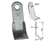 Y-Messer 204 x 60 x 10 mm, Bohrung 25,5 mm, für Breviglieri, Dragone, Falc, Kuhn, Kverneland Y-Messer 204 x 60 x 10 mm, Bohrung 25,5 mm, für Breviglieri, Dragone, Falc, Kuhn, Kverneland