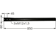 Silo-Doppelmesser, L x B x S 850 x 60 x 9.5; 5 mm; mm, Satz (2 Hälften), für Kuhn Silo-Doppelmesser, L x B x S 850 x 60 x 9.5; 5 mm; mm, Satz (2 Hälften), für Kuhn