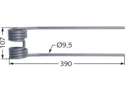 Kreiselheuerzinken links/rechts 390 x 107 x 9,5 mm für Kuhn Kreiselheuer GF 22, 23, 4, 440, 452 Kreiselheuerzinken links/rechts 390 x 107 x 9,5 mm für Kuhn Kreiselheuer GF 22, 23, 4, 440, 452