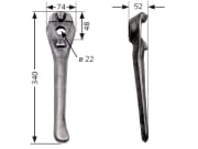 Kreiseleggenzinken rechts 74 x 340 x 52 mm, Bohrung 22 mm für Lely Kreiseleggenzinken rechts 74 x 340 x 52 mm, Bohrung 22 mm für Lely