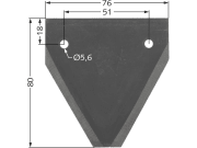 Mörtl Messerklinge Glatt "N336", 80 x 76 x 2 mm, M 002960 für Mähbalken Mörtl Messerklinge Glatt "N336", 80 x 76 x 2 mm, M 002960 für Mähbalken