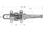 Exzenterverschluss, "6043", verzinkt, mit integrierter Sicherung, verstellbar zum Anschrauben Exzenterverschluss, "6043", verzinkt, mit integrierter Sicherung, verstellbar zum Anschrauben