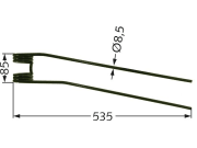 Kreiselschwaderzinken 535 x 85 x 8,5 mm für Stoll Kreiselschwaderzinken 535 x 85 x 8,5 mm für Stoll