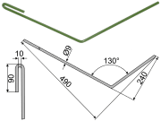 Striegelzinken 490 x 9 mm rechts für Amazone Striegelzinken 490 x 9 mm rechts für Amazone