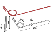 Industriehof® Striegelzinken 480 x 9 mm für Nordsten Industriehof® Striegelzinken 480 x 9 mm für Nordsten