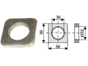 Industriehof® Vorschweißplatte gerade, Bohrung 30 mm; 32 mm, L x B 50 x 50 mm, für Frontlader, Silozinken, Futtermischermesser Industriehof® Vorschweißplatte gerade, Bohrung 30 mm; 32 mm, L x B 50 x 50 mm, für Frontlader, Silozinken, Futtermischermesser