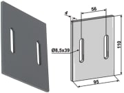 Abstreifer 110 x 95 x 4 mm, Bohrung L x B 39 x 8,5 mm für Maschio Abstreifer 110 x 95 x 4 mm, Bohrung L x B 39 x 8,5 mm für Maschio