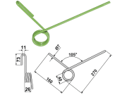 Striegelzinken 270 x 7 mm, hinten für Hassia, Lemken Striegelzinken 270 x 7 mm, hinten für Hassia, Lemken