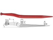 Industriehof® Frontladerzinken 600 mm, M 22 x 1,5, spitz, gekröpft, für Weidemann Industriehof® Frontladerzinken 600 mm, M 22 x 1,5, spitz, gekröpft, für Weidemann