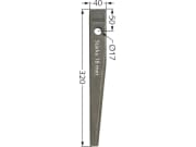 Industriehof® Kreiseleggenzinken links/rechts 40 x 320 x 18 mm, Bohrung 17 mm für Kuhn Industriehof® Kreiseleggenzinken links/rechts 40 x 320 x 18 mm, Bohrung 17 mm für Kuhn