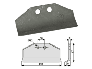 Industriehof® Schlegelhäckslerklinge 67 x 150 x 6 mm, Bohrung 12 mm, für Humus Industriehof® Schlegelhäckslerklinge 67 x 150 x 6 mm, Bohrung 12 mm, für Humus