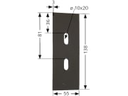 Industriehof® Abstreifer 138 x 55 x 3 mm, Bohrung 20 x 10 mm für Lely, 51-L111 Industriehof® Abstreifer 138 x 55 x 3 mm, Bohrung 20 x 10 mm für Lely, 51-L111