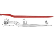 Industriehof® Frontladerzinken 880 mm, M 22 x 1,5, spitz, gekröpft, für Hydrac Industriehof® Frontladerzinken 880 mm, M 22 x 1,5, spitz, gekröpft, für Hydrac
