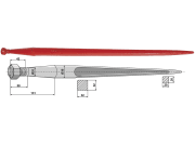 Industriehof® Frontladerzinken 810 mm, M 20 x 1,5, spitz, gerade, für Alö, Baas, Trima, Kongskilde, Kverneland, Zens, Chief Industriehof® Frontladerzinken 810 mm, M 20 x 1,5, spitz, gerade, für Alö, Baas, Trima, Kongskilde, Kverneland, Zens, Chief