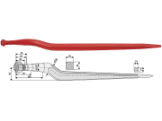 Industriehof® Frontladerzinken 820 mm, M 24 x 1,5, spitz, gekröpft, für Redrock, Zens, Chief Industriehof® Frontladerzinken 820 mm, M 24 x 1,5, spitz, gekröpft, für Redrock, Zens, Chief