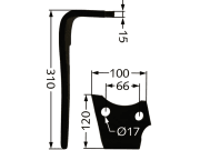 Kreiseleggenzinken "KG-30" rechts beschichtet 100 x 310 x 15 mm, Bohrung 17 mm, Emy-Elenfer, Rabe, Sauerburger Kreiseleggenzinken "KG-30" rechts beschichtet 100 x 310 x 15 mm, Bohrung 17 mm, Emy-Elenfer, Rabe, Sauerburger