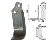 Industriehof® Fräsmesser links 190 x 60 x 6 mm, Bohrung 12,5 mm für Maschio Industriehof® Fräsmesser links 190 x 60 x 6 mm, Bohrung 12,5 mm für Maschio