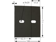 Industriehof® Abstreifer 112 x 100 x 3 mm, Bohrung 20 x 9 mm für Lely, 51-L116 Industriehof® Abstreifer 112 x 100 x 3 mm, Bohrung 20 x 9 mm für Lely, 51-L116