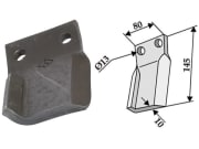 Industriehof® Schlegelhäckslerklinge links, Bohrung 13 mm, für Humus, 63-IND-149-L Industriehof® Schlegelhäckslerklinge links, Bohrung 13 mm, für Humus, 63-IND-149-L