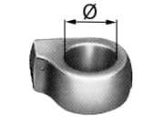 Anschweißöse, Größe 2, Ø 18 mm, 40 mm, kurz, zum Anschweißen, für Winkelhebel-, Kasten- und Bügelverschlüsse Anschweißöse, Größe 2, Ø 18 mm, 40 mm, kurz, zum Anschweißen, für Winkelhebel-, Kasten- und Bügelverschlüsse