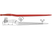 Industriehof® Frontladerzinken 810 mm, M 22 x 1,5, spitz, gekröpft, für Weidemann Industriehof® Frontladerzinken 810 mm, M 22 x 1,5, spitz, gekröpft, für Weidemann