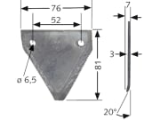 Fräsmesserklinge, 80 x 76 x 3 mm, glatt, abgewinkelt für Seko Fräsmesserklinge, 80 x 76 x 3 mm, glatt, abgewinkelt für Seko