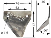 Fräsmesserklinge, 67 x 76 x 3 mm, rechts, glatt, für Seko Fräsmesserklinge, 67 x 76 x 3 mm, rechts, glatt, für Seko