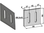 Industriehof® Abstreifer 90 x 95 x 4 mm, Bohrung 42 x 8,5 mm für Maschio, 51-M202 Industriehof® Abstreifer 90 x 95 x 4 mm, Bohrung 42 x 8,5 mm für Maschio, 51-M202