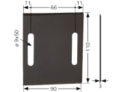 Industriehof® Abstreifer 110 x 90 x 3 mm, Bohrung 50 x 9 mm für Lely, 51-L100 Industriehof® Abstreifer 110 x 90 x 3 mm, Bohrung 50 x 9 mm für Lely, 51-L100