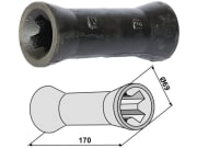 Industriehof® Zwischenstück, Länge 170 mm, Ø außen 69 mm, für universal 26 x 26 Vierkantwellen Industriehof® Zwischenstück, Länge 170 mm, Ø außen 69 mm, für universal 26 x 26 Vierkantwellen