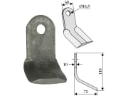 Y-Messer 118 x 50 x 10 mm, Bohrung 16,5 mm, für Hermes Y-Messer 118 x 50 x 10 mm, Bohrung 16,5 mm, für Hermes