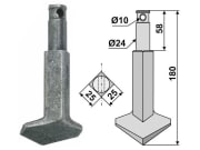 Industriehof® Rotorzinken links/rechts 180 x 25 x 25 mm, Bohrung 10 mm für Rau Industriehof® Rotorzinken links/rechts 180 x 25 x 25 mm, Bohrung 10 mm für Rau