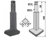 Industriehof® Rotorzinken links/rechts 180 x 25 x 25 mm, mit aufgeschweißter Verschleißzone, Bohrung 10 mm für Rau, RH90S Industriehof® Rotorzinken links/rechts 180 x 25 x 25 mm, mit aufgeschweißter Verschleißzone, Bohrung 10 mm für Rau, RH90S