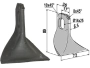 Schlegelmesser 80 x 72 x 6,5 mm, Bohrung L x B 25 x 14 mm, für Mulcher Agrimaster, Fehrenbach, Ferri, Irus, John Deere, Maschio, Sovema, Terranova Schlegelmesser 80 x 72 x 6,5 mm, Bohrung L x B 25 x 14 mm, für Mulcher Agrimaster, Fehrenbach, Ferri, Irus, John Deere, Maschio, Sovema, Terranova