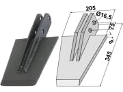Industriehof® Spaten 345 x 205 x 8 mm, Abstand Bohrungen 75 mm, Bohrung 16,5 mm, für Celli Industriehof® Spaten 345 x 205 x 8 mm, Abstand Bohrungen 75 mm, Bohrung 16,5 mm, für Celli