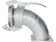 Hücobi Bogen "Perrot", 90 °, 133 mm, verzinkt, mit M-Teil und 4-Eck-Flansch Hücobi Bogen "Perrot", 90 °, 133 mm, verzinkt, mit M-Teil und 4-Eck-Flansch