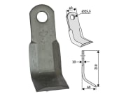 Y-Messer 210 x 60 x 10 mm, Bohrung 25,5 mm, für Breviglieri Y-Messer 210 x 60 x 10 mm, Bohrung 25,5 mm, für Breviglieri