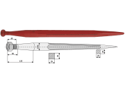 Industriehof® Frontladerzinken 600 mm, M 20 x 1,5, spitz, gerade, für Stoll Industriehof® Frontladerzinken 600 mm, M 20 x 1,5, spitz, gerade, für Stoll