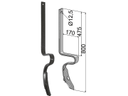 Industriehof® Spurlockerzinken 800 x 14 x 40 mm mit Schar, für universal Industriehof® Spurlockerzinken 800 x 14 x 40 mm mit Schar, für universal