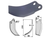 Industriehof® Fräsmesser links 210 x 98 x 6 mm, Bohrung 17 mm für Agromet Industriehof® Fräsmesser links 210 x 98 x 6 mm, Bohrung 17 mm für Agromet
