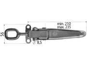 Exzenterverschluss, "60450", verzinkt, leichte Ausführung mit Öse, verstellbar, zum anschrauben Exzenterverschluss, "60450", verzinkt, leichte Ausführung mit Öse, verstellbar, zum anschrauben