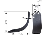 Industriehof® Fräsmesser links 210 x 130 x 7 mm, Bohrung 12 mm für Agricom, Breviglieri, Howard Industriehof® Fräsmesser links 210 x 130 x 7 mm, Bohrung 12 mm für Agricom, Breviglieri, Howard
