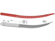 Industriehof® Frontladerzinken 643 mm, Ø 35 mm, spitz, gebogen, für Emily Industriehof® Frontladerzinken 643 mm, Ø 35 mm, spitz, gebogen, für Emily